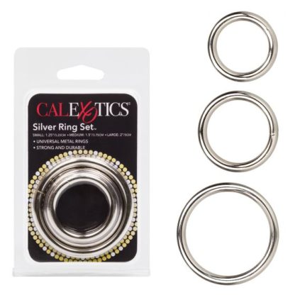 SILVER COCK RING SET