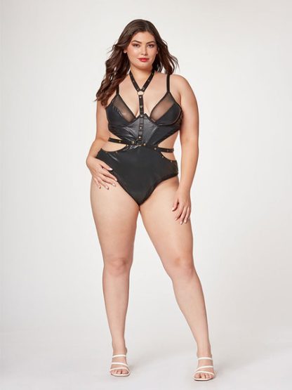SEVEN TIL MIDNIGHT - MIDNIGHT LOVE VEGAN LEATHER 2 PIECE TEDDY SET BLACK - Image 3