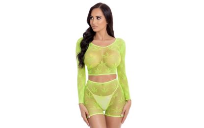 PINK LIPSTICK - LEAF IT TO ME SHORT SET GREEN