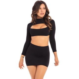 PINK LIPSTICK - STOP AND STARE 2 PIECE SKIRT SET BLACK