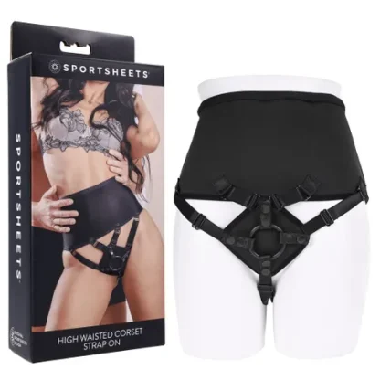 SPORTSHEETS - HIGH WAISTED CORSET STRAP ON HARNESS