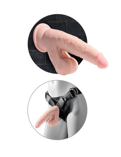 KING COCK - 7" TRIPLE DENSITY COCK WITH SWINGING BALLS - Image 2