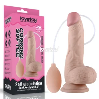 CUMMING SOFTEE SOFT EJACULATION COCK 8 INCHES WITH BALLS