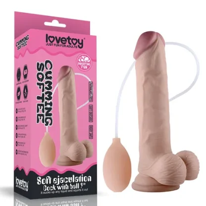 CUMMING SOFTEE SOFT EJACULATION COCK 9 INCHES WITH BALLS