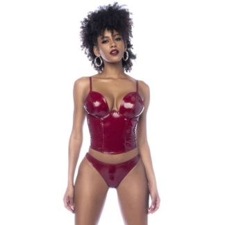MAPALE - WET LOOK 2 PIECE SET GLOSS WINE