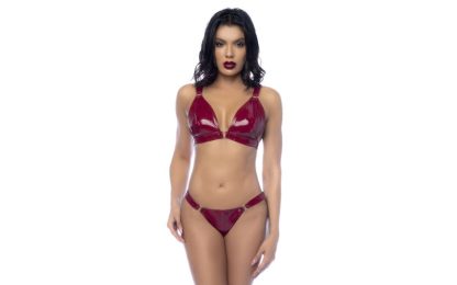 MAPALE - WET LOOK VINYL 2 PIECE SET GLOSS WINE