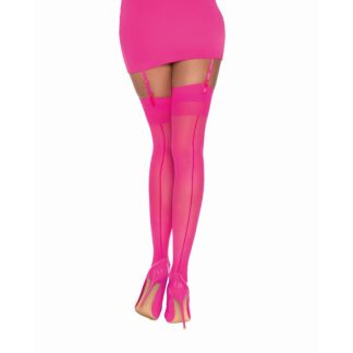 DREAMGIRL - SHEER THIGH HIGHS WITH BACK SEAM PINK