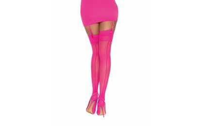 DREAMGIRL - SHEER THIGH HIGHS WITH BACK SEAM PINK