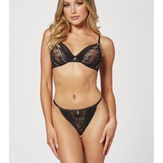 SEVEN TIL MIDNIGHT - 2 PIECE MESH AND RHINESTONE BRA SET