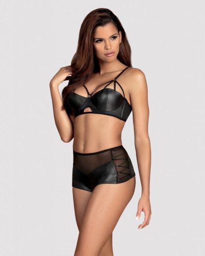OBSESSIVE - LEATHERIA BRA & SHORTIES SPICY SET