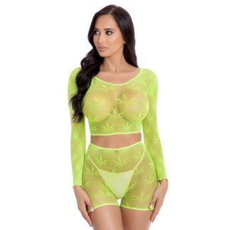 PINK LIPSTICK - LEAF IT TO ME SHORT SET GREEN