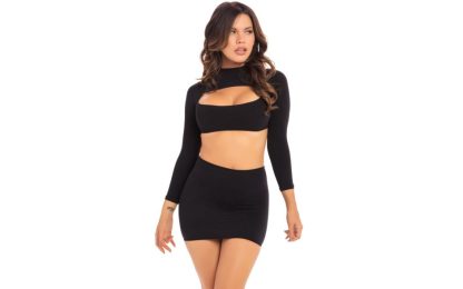 PINK LIPSTICK - STOP AND STARE 2 PIECE SKIRT SET BLACK