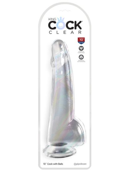 KING COCK - 10 INCH WITH BALLS CLEAR - Image 2