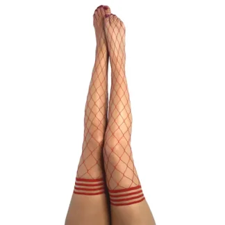 KIXIES - CLAUDIA LARGE DIAMOND RED THIGH HIGH STAY UPS