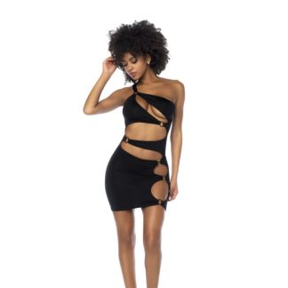 MAPALE - ASYMMETRICAL CUT OUT DRESS WITH RING DETAILS